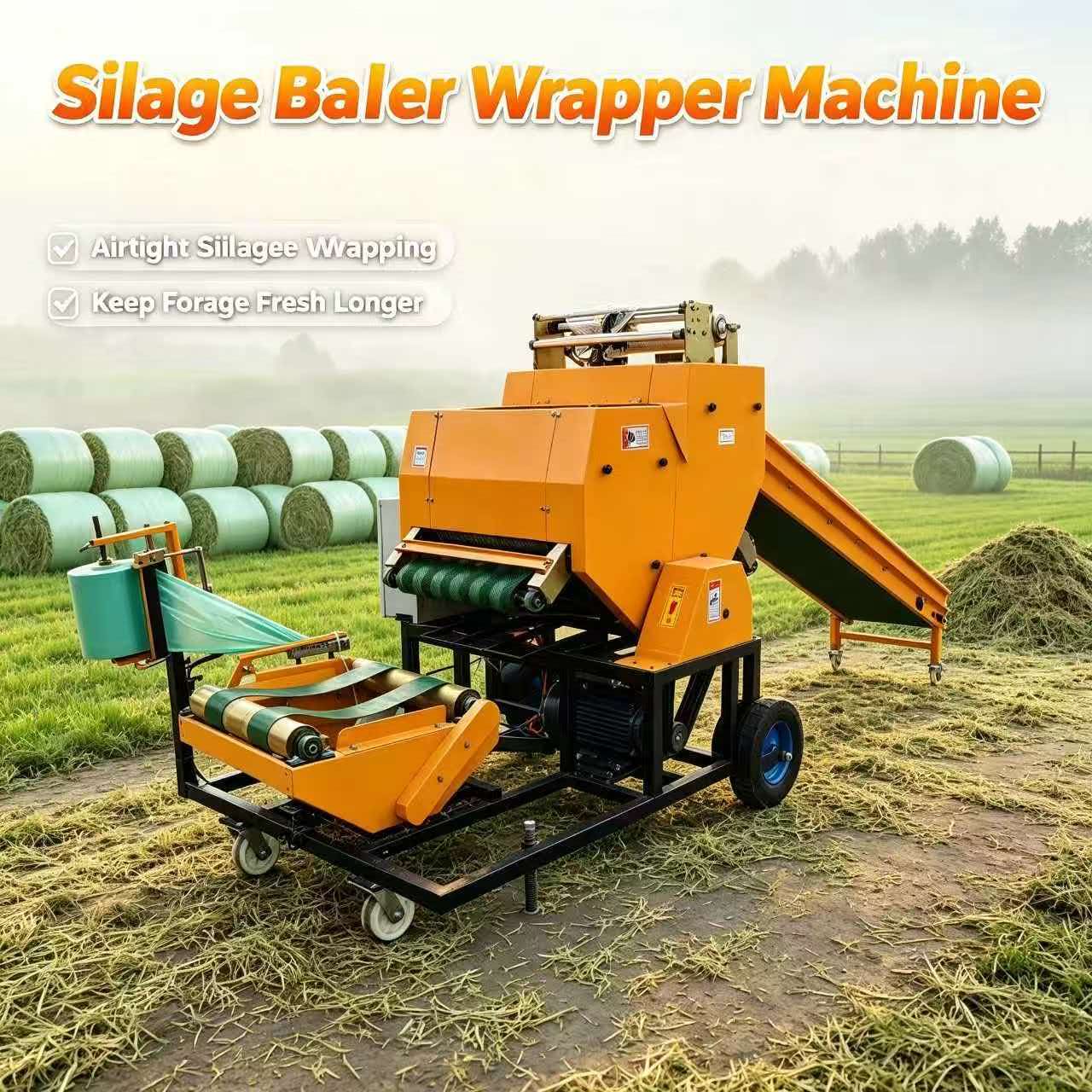 آلة تغليف وربط السيلاج، آلة تغ - مراجعة Silage Baler Machine وسعره